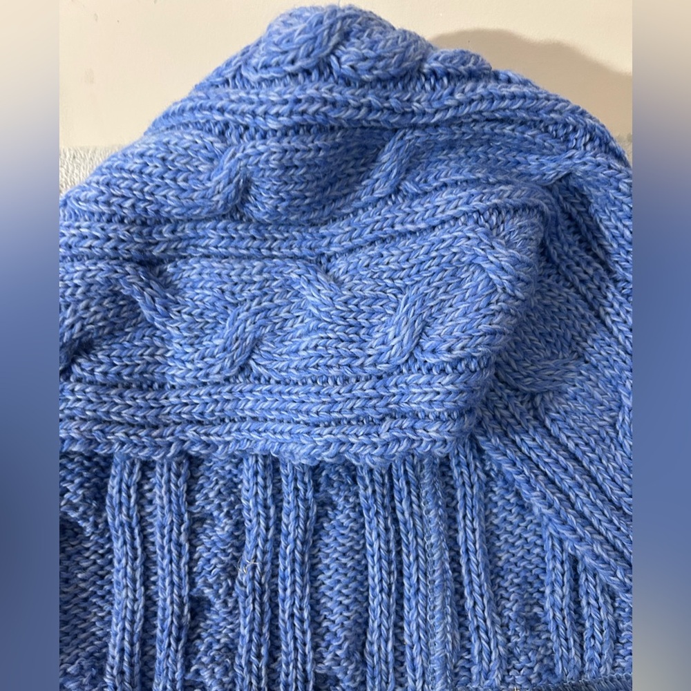 Aran sweater market 100% wool hooded scarf shawl wrap - Picture 7 of 11